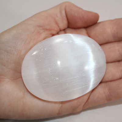 Selenite Palm Stone