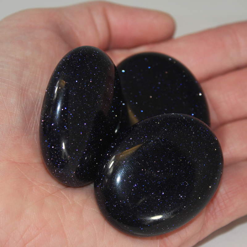 Goldstone (Blue) Palm Stone