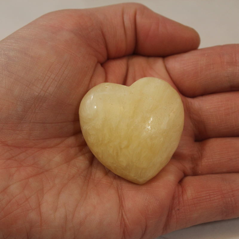 Yellow Calcite Heart