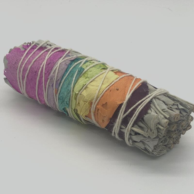 White Sage Smudge Stick Rose Petal Wrapped