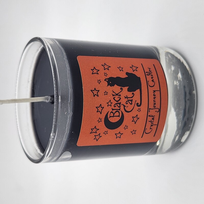 Black Cat Votive in Glass